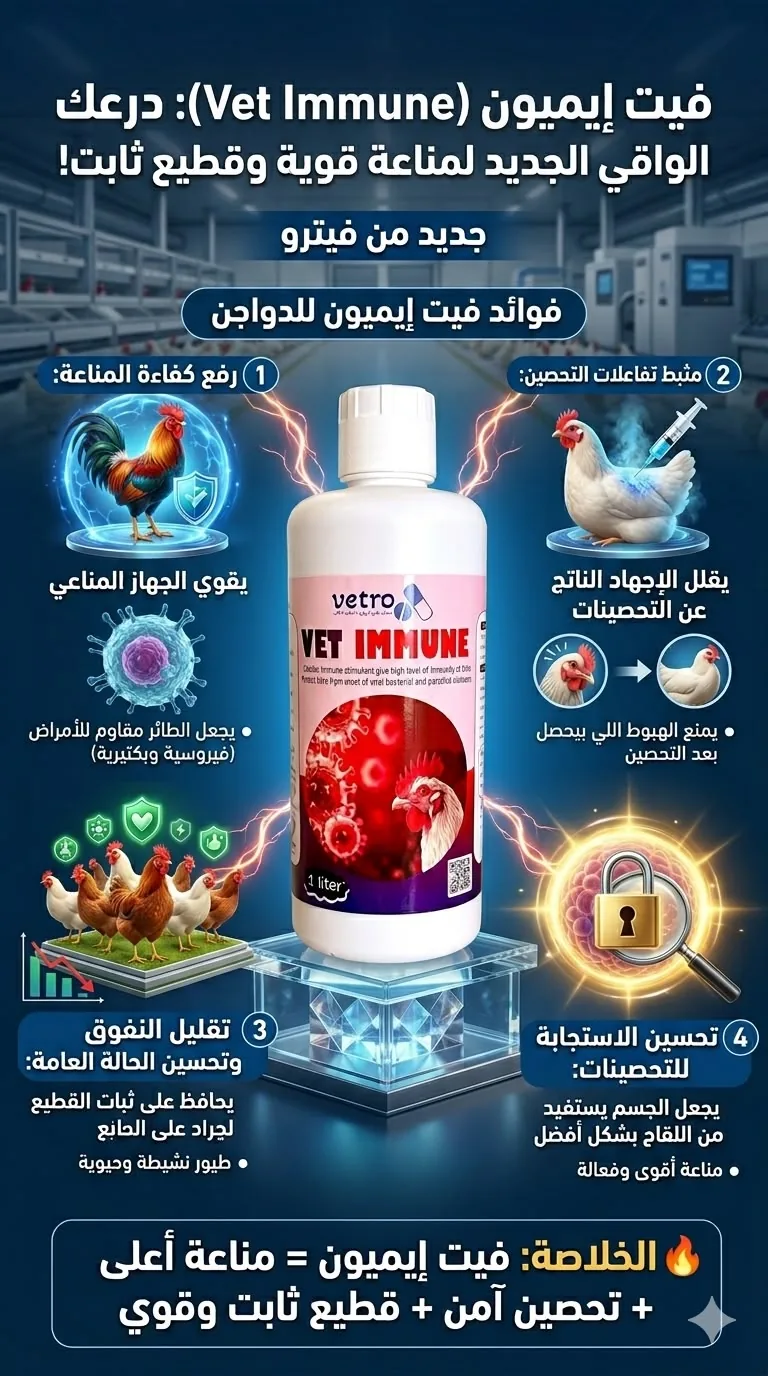 فيت إيميون Vet Immune — درعك الواقي لمناعة قوية وقطيع ثابت